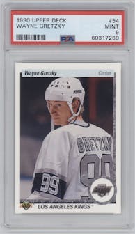 Wayne Gretzky from the 1990-91 Upper Deck set graded by PSA and given an overall grade of 9.