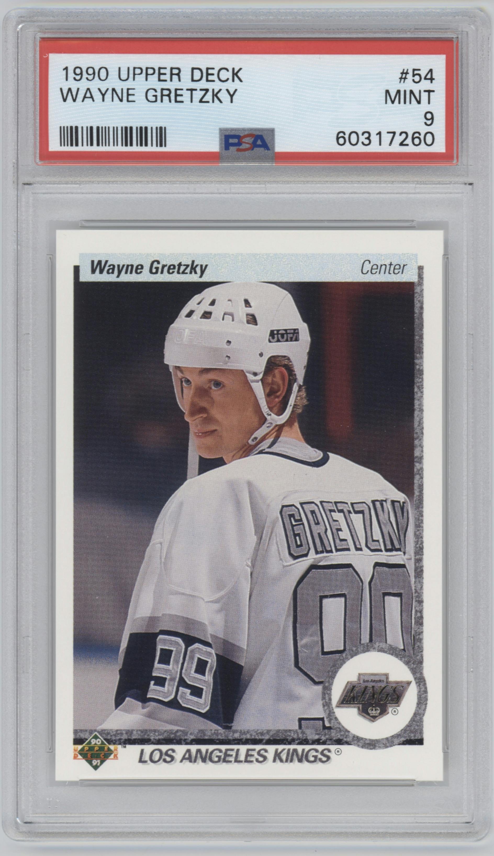 Wayne Gretzky from the 1990-91 Upper Deck set graded by PSA and given an overall grade of 9.