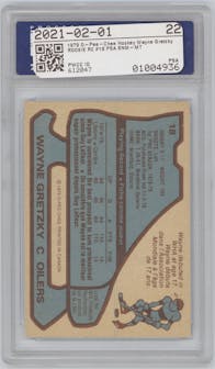 Wayne Gretzky from the 1979-80 O-Pee-Chee set graded by PSA and given an overall grade of 8.