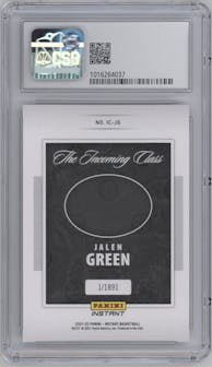 Jalen Green from the 2021-22 Panini Instant The Incoming Class set graded by CSG and given an overall grade of 9.