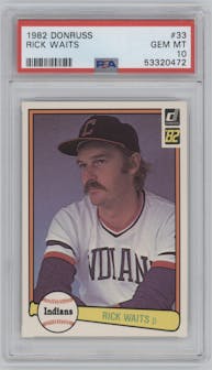 Rick Waits from the 1982 Donruss set graded by PSA and given an overall grade of 10.