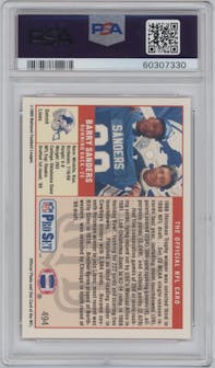 Barry Sanders from the 1989 Pro Set set graded by PSA and given an overall grade of 9.