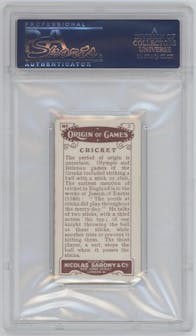 Cricket from the 1923 N. Sarony & Company set graded by PSA and given an overall grade of 5.