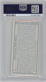 George Washington from the 1908 Stollwerck Helden set graded by PSA and given an overall grade of 4.