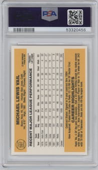 Mike Vail from the 1983 Donruss set graded by PSA and given an overall grade of 10.
