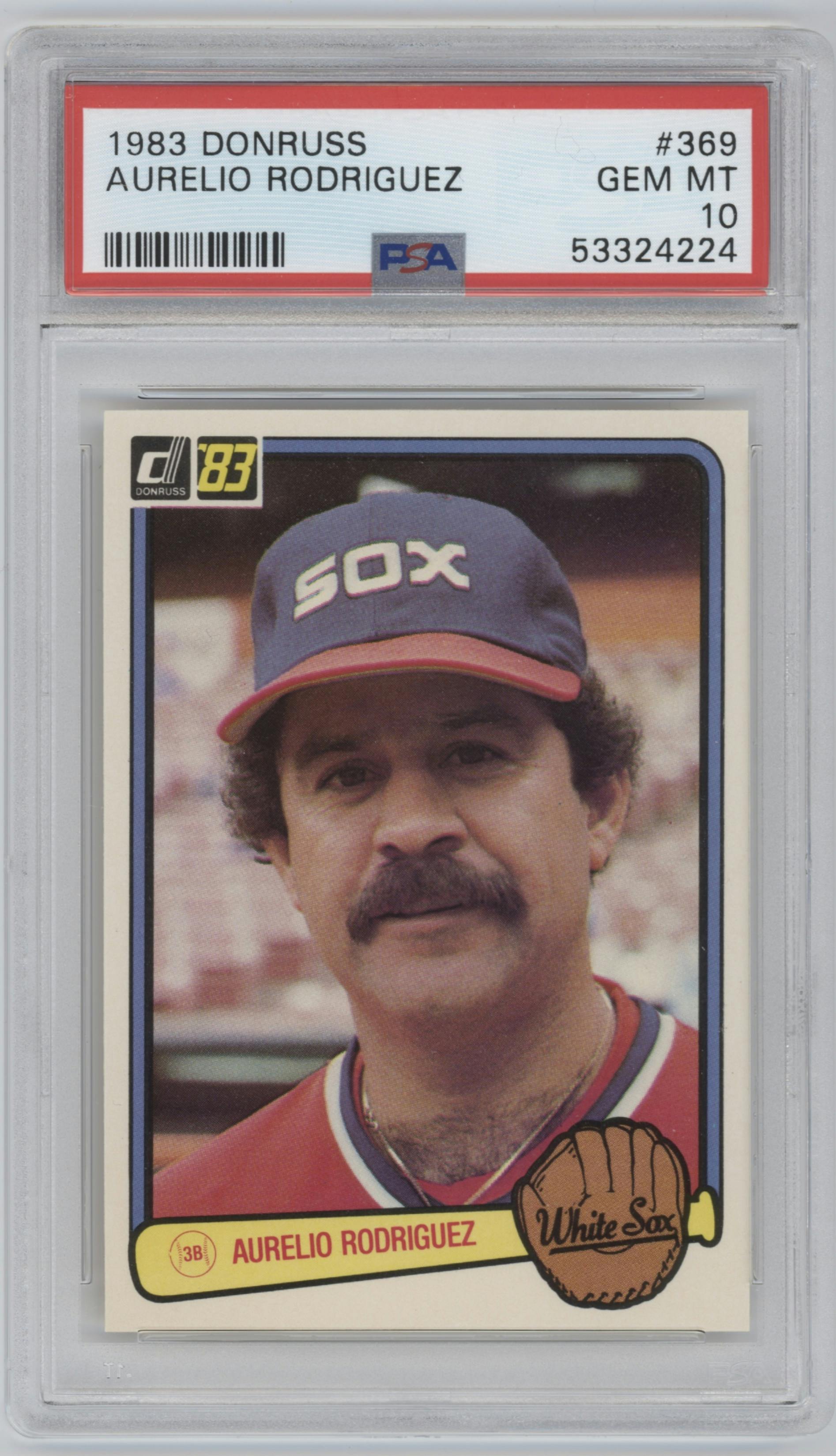 Aurelio Rodriguez from the 1983 Donruss set graded by PSA and given an overall grade of 10.