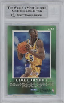 Kobe Bryant from the 1996-97 Skybox E-X2000 set and given an overall grade of 8.5.