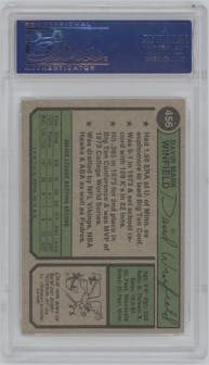 Dave Winfield from the 1974 Topps set graded by PSA and given an overall grade of 9.