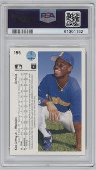 Ken Griffey Jr. from the 1990 Upper Deck set graded by PSA and given an overall grade of 9.