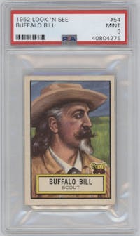 Buffalo Bill from the 1952 Topps Look 'n See Trading Cards set graded by PSA and given an overall grade of 9.