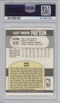 Gary Payton from the 1990-91 Fleer Update set graded by PSA and given an overall grade of 8.