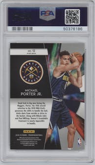 Michael Porter Jr. from the 2018-19 Panini Prizm set featuring a Silver Prizm parallel graded by PSA and given an overall grade of 9.