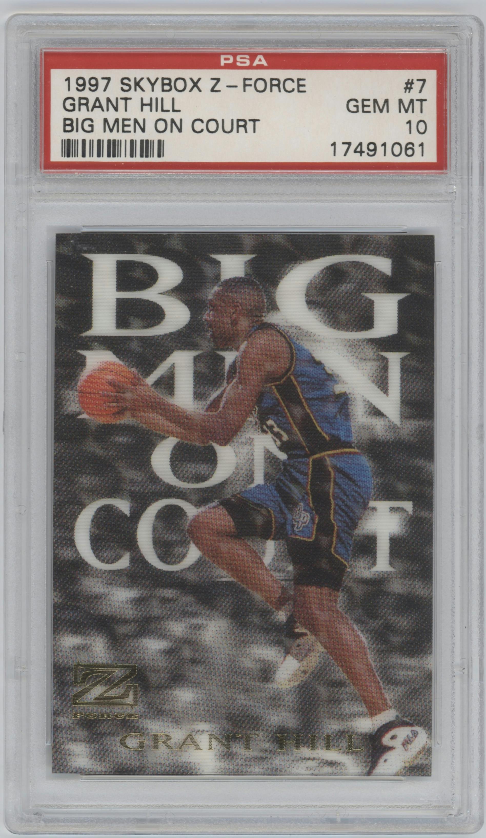 Grant Hill from the 1997-98 Skybox Z-Force set graded by PSA and given an overall grade of 10.