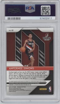 Anfernee Simons from the 2018-19 Panini Prizm set graded by PSA and given an overall grade of 9.